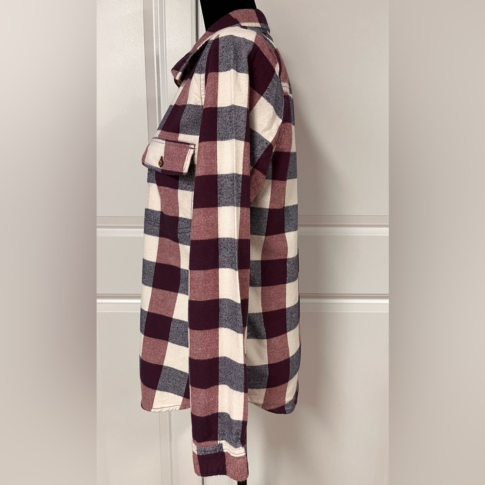 Roxy Plaid Button Down Flannel Shirt - image 2